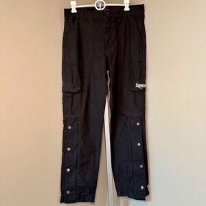 BoohooMAN Mens Size 30 Black
Straight‎ Ripstop Popper Hem Branded Cargo Pants